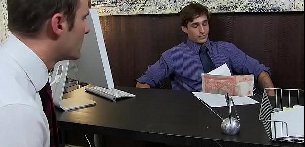  Pervert employee worships boss feet after work in his office